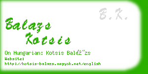 balazs kotsis business card